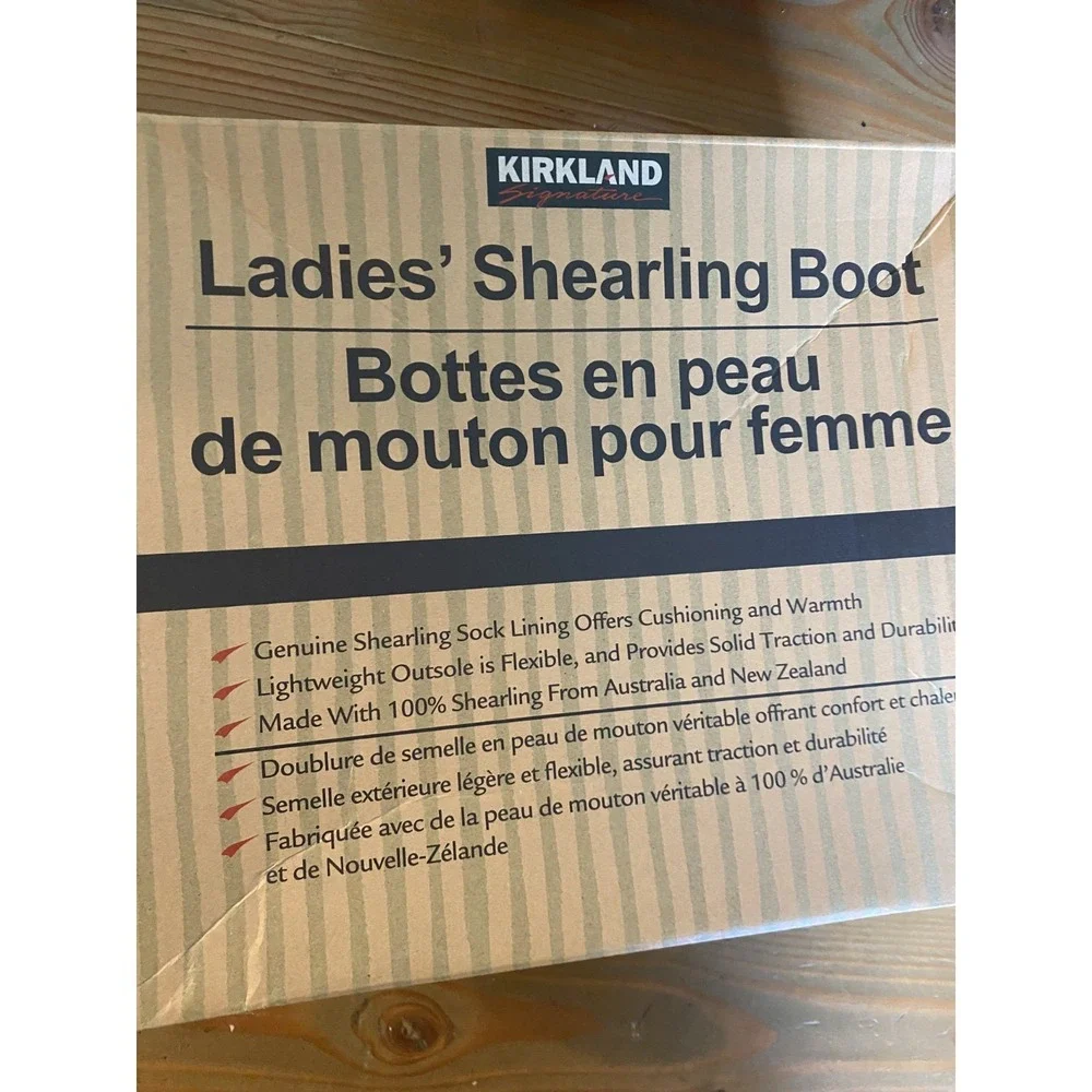 Kirkland Signature NIB Shearling Boots Women's Size 7 Tan